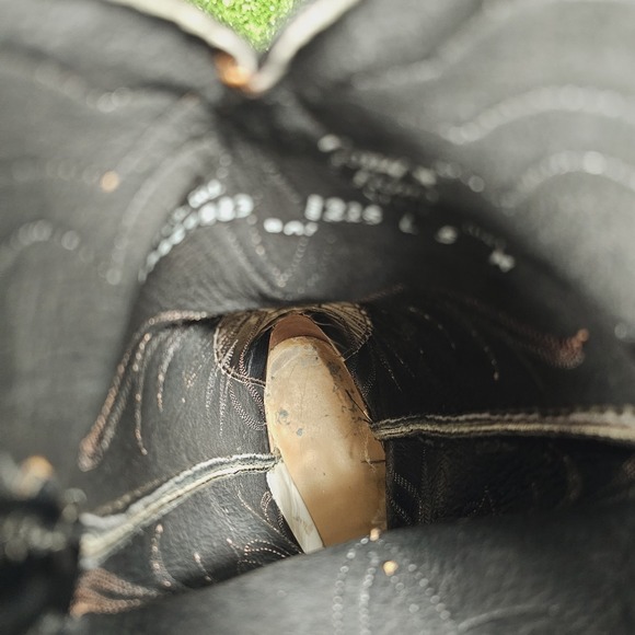 Tony Lama L1225 Black Brown Leather Pull On Western Cowgirl Boots Womens Size 5 - Picture 9 of 10